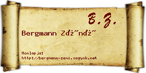 Bergmann Zénó névjegykártya